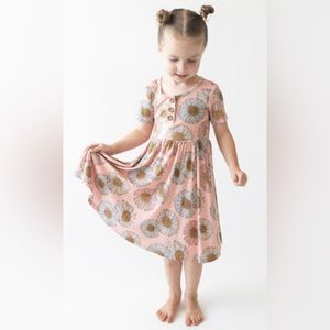 Posh Peanut Millie Short Sleeve Henley Twirl Dress, sz 12